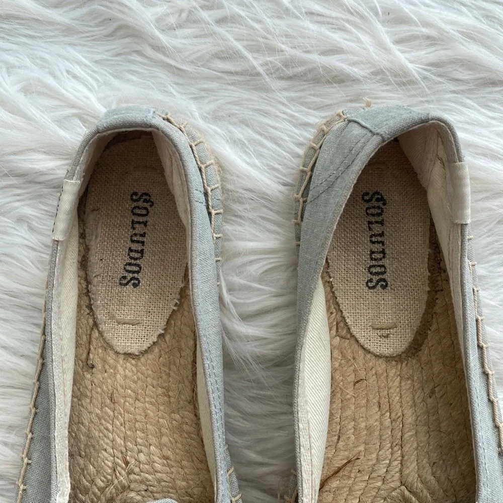 Soludos | Flamingo Embroidered Espadrille in Light Chambray